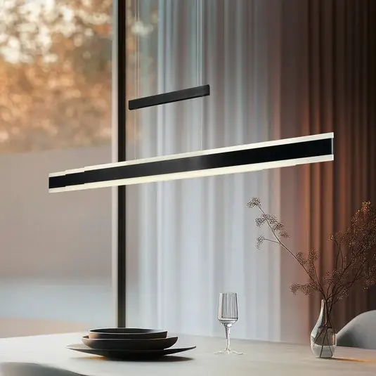 Expressz szállítás LED lógó lámpa Arcola fekete, hossza 152 cm Érintésérzékeny dimmer, CCT