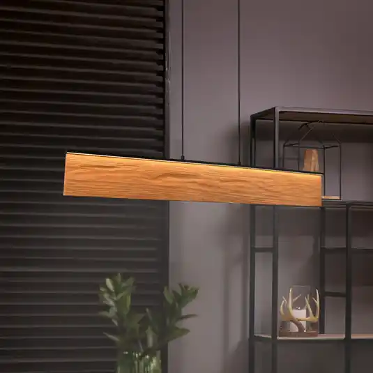 Végkiárusítás Kalea LED lógó lámpa, hossza 110 cm, fa színű, fa