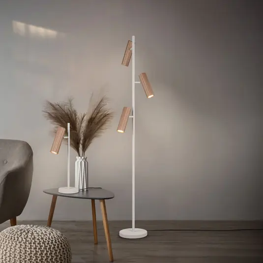 Expressz szállítás Soka álló lámpa, barna/szürke, magasság 150 cm, fém, 3 izzós.