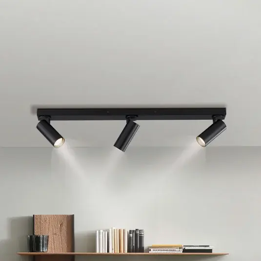 RIK mennyezeti spotlámpa, fekete, 3 izzós, 89 cm, fém, GU10-LED Expressz kézbesítés