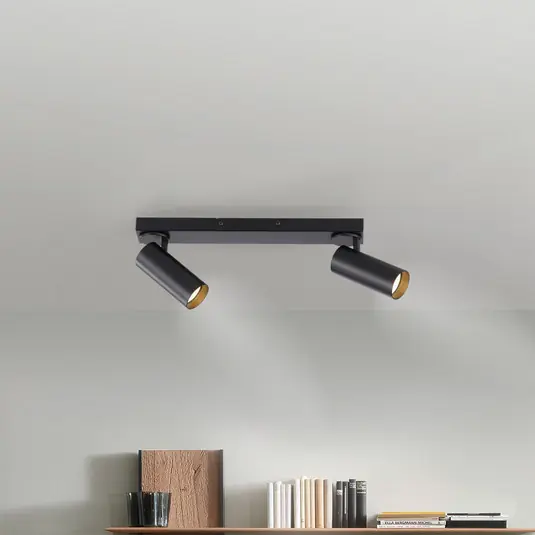RIK mennyezeti spotlámpa, fekete, 2 izzós, 59 cm, fém, GU10-LED Legjobb ár
