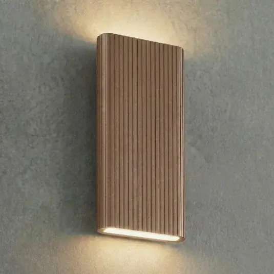 Árcsökkenés Lucande Raija LED kültéri falilámpa, sötétbarna, magasság 40 cm, CCT