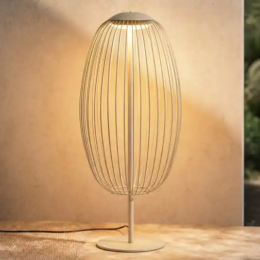Lucande Richi LED kültéri állólámpa, bézs, magasság 90 cm, IP44 Szuper ajánlat