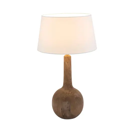 Bestseller VEZZANA asztali világítás, természetes/ecru, magasság 47 cm, mangófából, E27