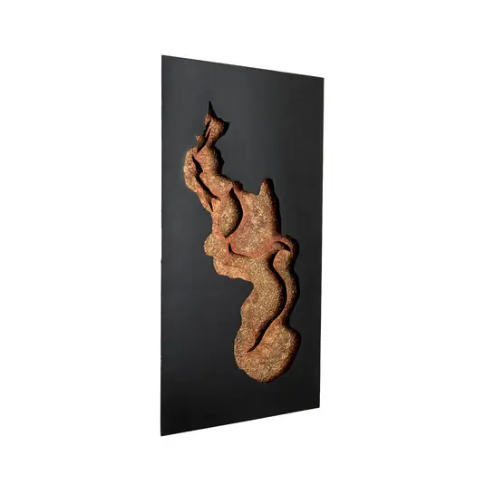 Akciós ár FIROVENTO LED fali lámpa, fekete/arany, 80 x 45 cm, fém, dimmelhető fényerővel