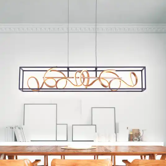 SELINA LED lógó lámpa, fekete/arany, hossza 110 cm, Switchdim Árengedmény