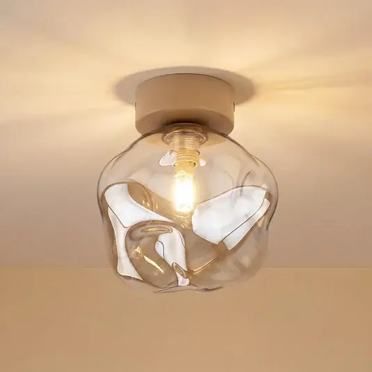 Akció Lava mennyezeti világítás, homok/konyak, üveg, Ø 15 cm, G9