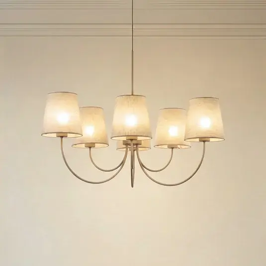 Végkiárusítás Candi csillár, bézs/homokszínű, 6 izzós, Ø 85 cm, E27