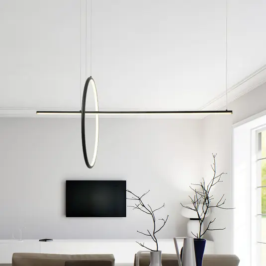 20128-as LED lógó lámpa, matt fekete, hossza 122 cm, fém, dimmelhető Alacsony ár