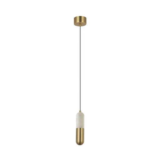 Kiárusítás 2545-ös LED lógó lámpa, sárgaréz/fehér, Ø 5 cm, fém/alabástrom, dimmelhető