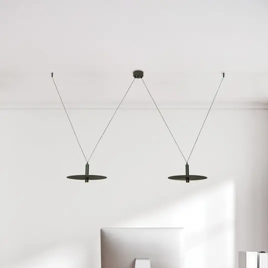 23227-es LED lógó világítás, fekete, átmérő 35 cm, 2 izzós, fém Bestseller
