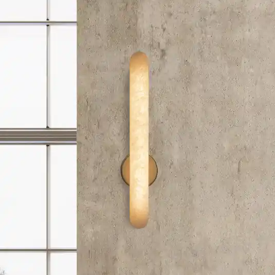 2547-es LED fali világítás, fehér, magasság 37 cm, alabástrom, dimmelhető Akció