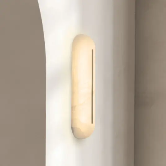 2546-os LED fali világítás, fehér, magasság 36 cm, alabástrom, dimmelhető Expressz szállítás