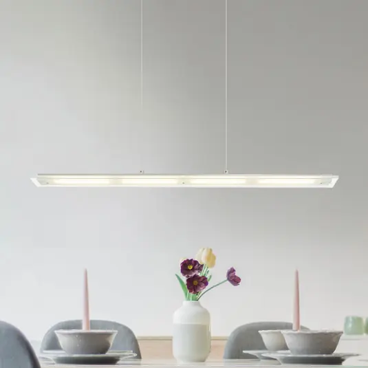Különleges ajánlat Novak LED lógó világítás, átlátszó/nikkel, 88 cm, CCT, dimmelhető fényerő