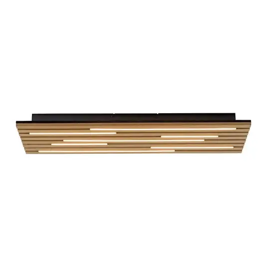Csak ma Akusztikus LED mennyezeti világítás, 80 x 30 cm, természetes fa, fém