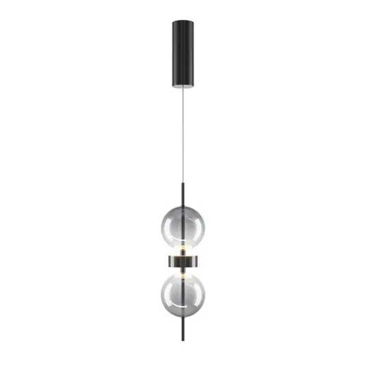 Szuper ajánlat DOUBLE MOON LED lógó világítás, füstszürke, Ø 12 cm, üveg