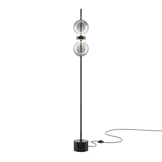 Gyors szállítás DOUBLE MOON LED álló világítás, fekete/füstös szürke, magasság 146 cm