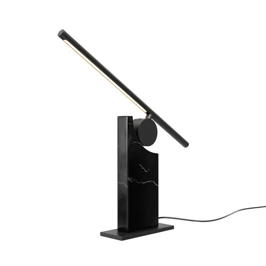 MONUMENTO LED asztali világítás, fekete, 42 cm, márvány/fém Biztonságos fizetés