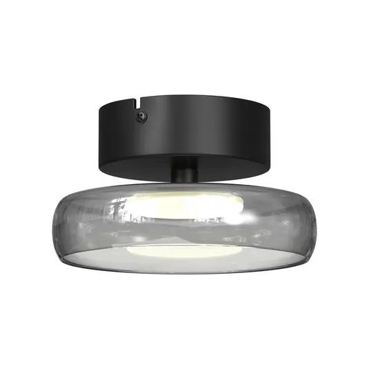 Akciós ár FLOAT LED mennyezeti világítás, szürke/fekete, Ø 20 cm, üveg/fém