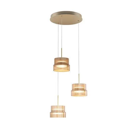 SCALA LED lógó lámpa, barna/bronz, Ø 40 cm, 3 izzós, üvegburás, dimmelhető Ajánlat