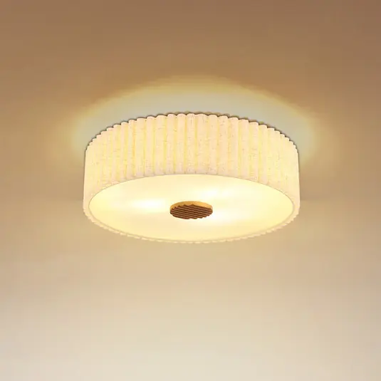 Jannie mennyezeti lámpa, természetes színű, vászon, 3 izzós, Ø 50 cm, E27 Utolsó esély