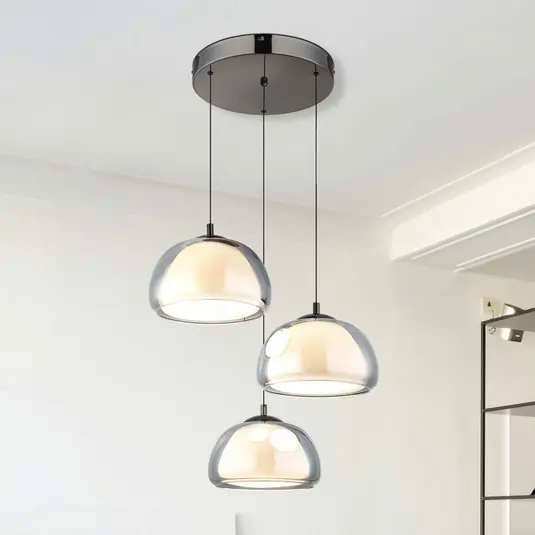 Avila LED lógó lámpa, füstszürke/fekete, üveg, CCT, dimmelhető fényerő Ne maradj le