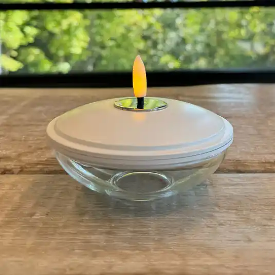 Gyors szállítás Lia LED deco világítás, fehér, akkumulátoros, üveg, műanyag