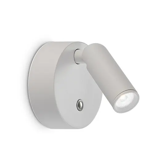 Outlet IDEAL LUX Bean LED-es akkumulátoros fali spotlámpa, fehér, szélesség 8 cm