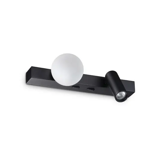Azonnal elérhető IDEAL LUX Binomi fekete LED fali lámpa, szélesség 22 cm, 2 izzós
