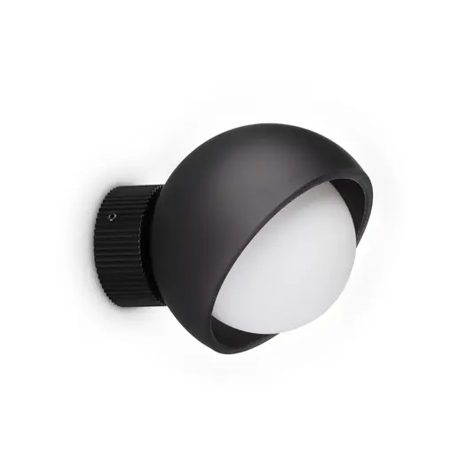 IDEAL LUX Bloom fali lámpa, fekete, Ø 12 cm, fém Olcsóbb