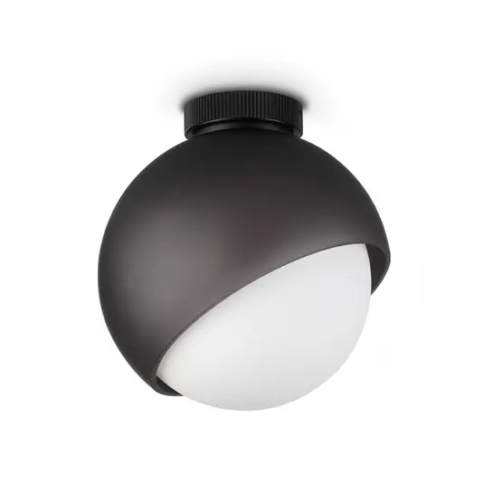 Olcsóbb IDEAL LUX Bloom mennyezeti lámpa, átmérő 22 cm, fekete, fém/üveg