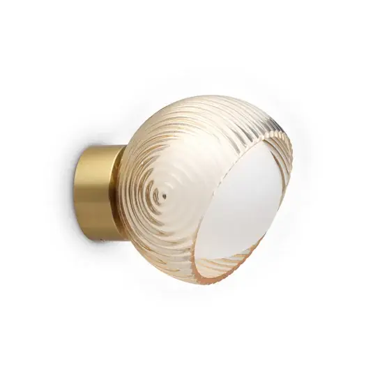 IDEAL LUX Bloom fali lámpa, sárgaréz színű, Ø 12 cm, fém Biztonságos fizetés