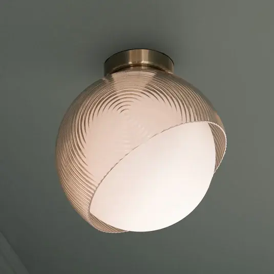 IDEAL LUX Bloom mennyezeti lámpa, átmérő 22 cm, sárgaréz, fém/üveg Újdonság