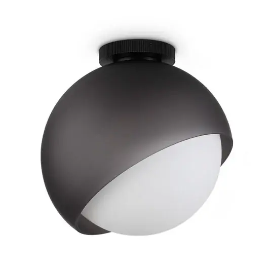 Szuper akció IDEAL LUX Bloom mennyezeti lámpa, Ø 30 cm, fekete, fém/üveg