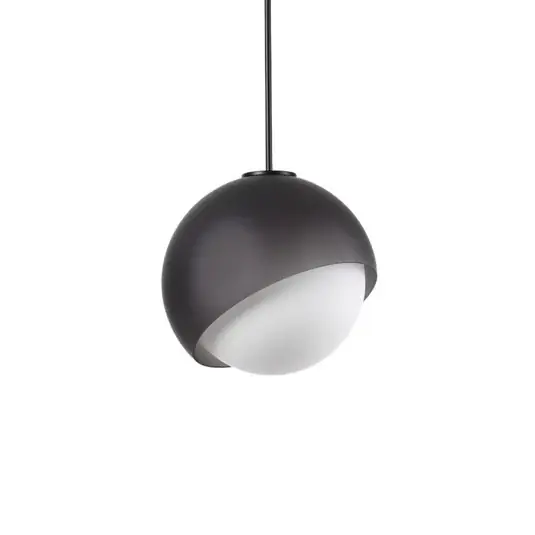 IDEAL LUX Bloom lógó lámpa, átmérő 12 cm, fekete, fém/üveg Expressz szállítás