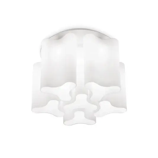 IDEAL LUX Compo mennyezeti lámpa, Ø 56 cm, fehér, fém/üveg Legkelendőbb