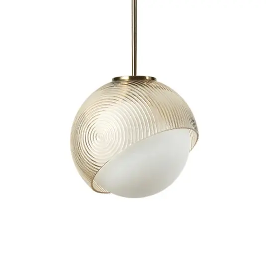 Kedvezmény IDEAL LUX Bloom lógó lámpa, átmérő 17 cm, sárgaréz, fém/üveg