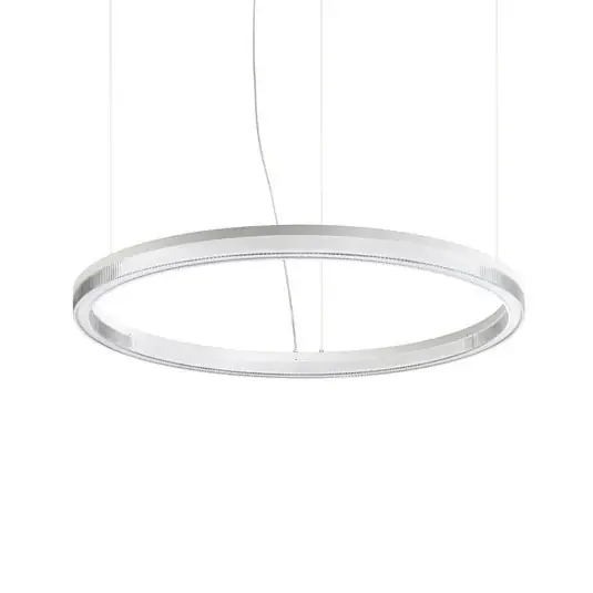 Olcsóbb IDEAL LUX Crown LED lógó lámpa, Ø 80 cm, fehér, fém