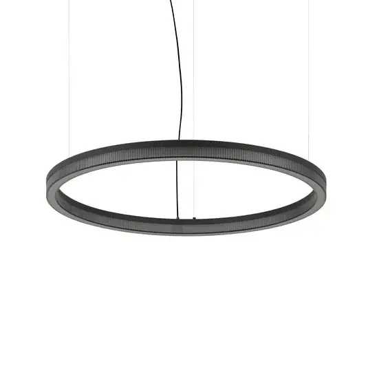 Újdonság IDEAL LUX Crown LED lógó lámpa, Ø 80 cm, fekete, fém