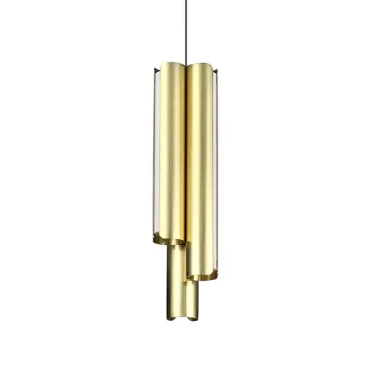 Csak ma IDEAL LUX Dorica LED lógó lámpa, sárgaréz, Ø 9 cm, fém, 3 izzós