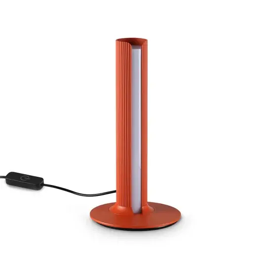 Bestseller IDEAL LUX Dorica LED asztali lámpa, narancssárga, magasság 25 cm