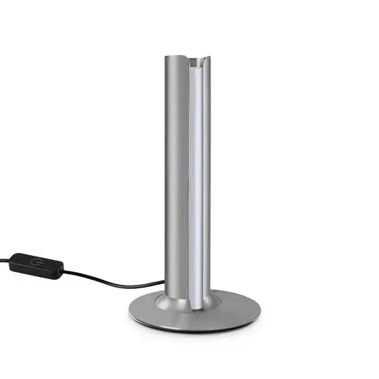 IDEAL LUX Dorica LED asztali lámpa, szürke, magasság 25 cm Szuper akció