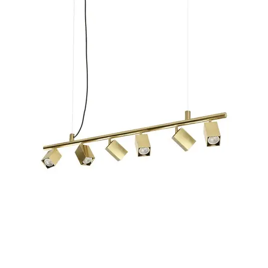 IDEAL LUX Dynamite Square lógó lámpa, sárgaréz, 6 izzós Biztonságos fizetés