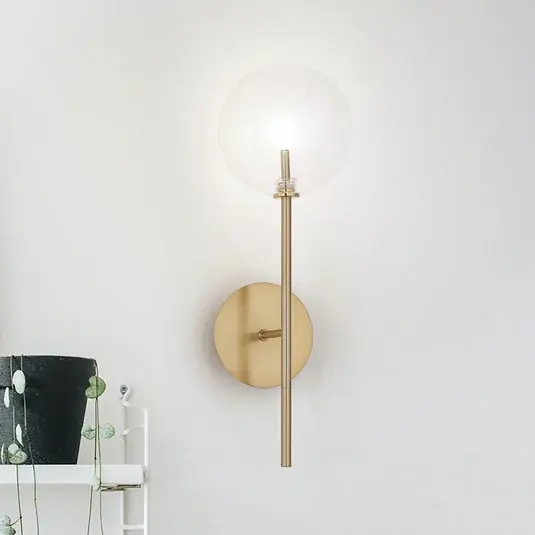 Azonnal elérhető IDEAL LUX Equinoxe fali lámpa, sárgaréz/borostyán, magasság 45 cm