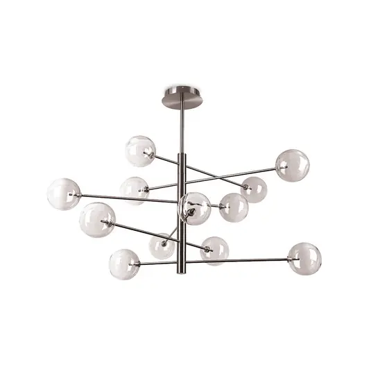 Azonnali szállítás IDEAL LUX Equinoxe lógó lámpa, króm/füstös szürke, 12 izzós