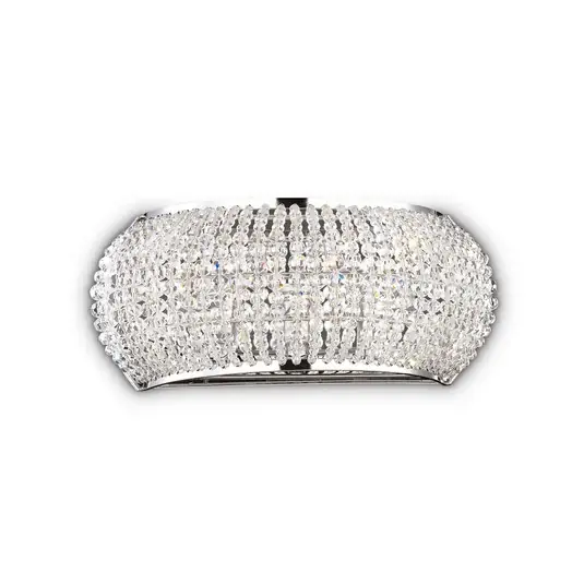 Ajánlat IDEAL LUX Pasha fali lámpa, szélesség 25 cm, króm színű/átlátszó