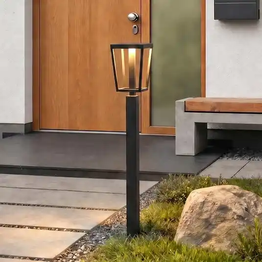 Lucande Lynx LED ösvény világítás, 95,5 cm, fekete, IP65 Prémium