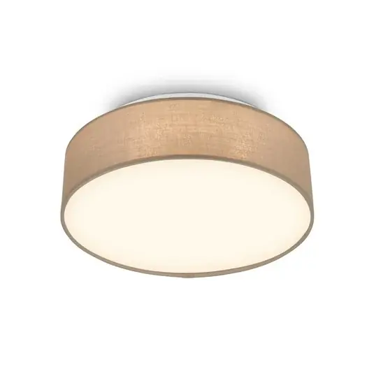 Biztonságos fizetés Duck LED mennyezeti világítás, szürkésbarna, Ø 30 cm, textil, 3000 K