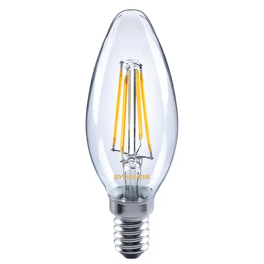 LED gyertyaizzó E14 ToLEDo izzószál 4.5W 827 átlátszó Szezonális akció