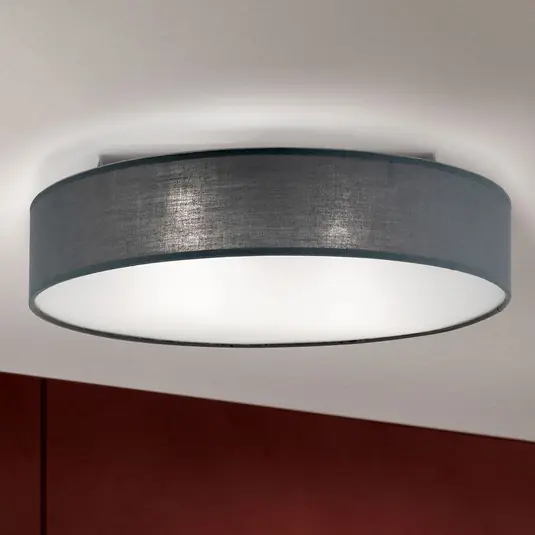 mennyezeti lámpa Ufo vászon ernyővel, szürke Kedvezmény